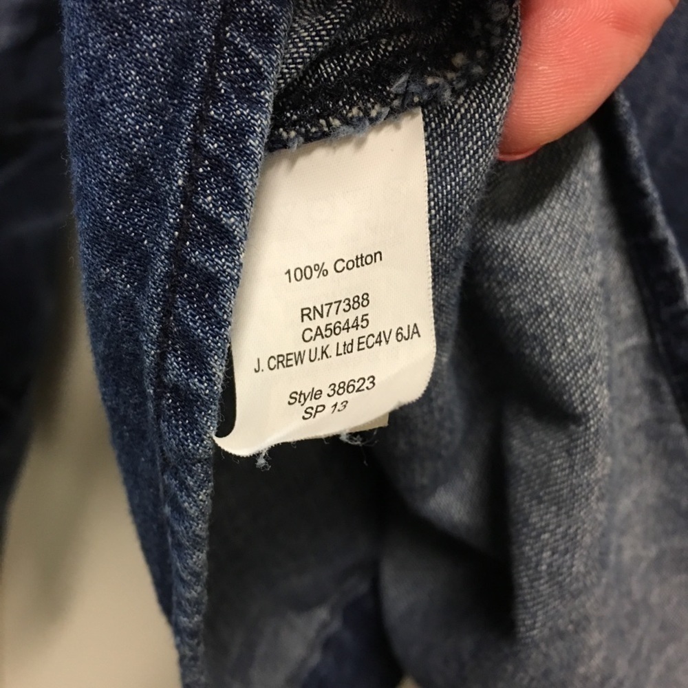 Madewell denim jean long sleeve top size XS - Picture 6 of 6